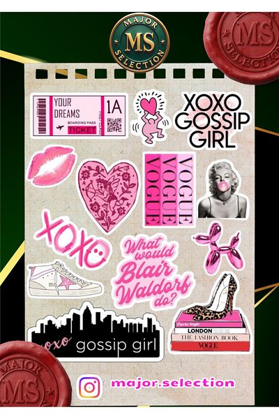 MS Major Selection Gossip Girl Themed Sticker Set - Laptop, Tablet and Phone Agenda and Bullet Journal Model 3