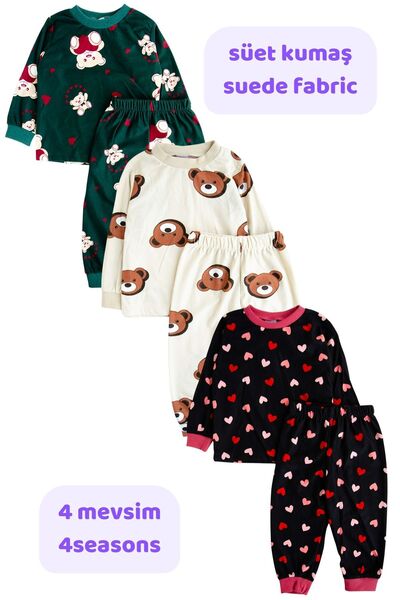 Oz Baby Süet Kumaş 3'Lü Bebek ve Çocuk Kıyafet Seti