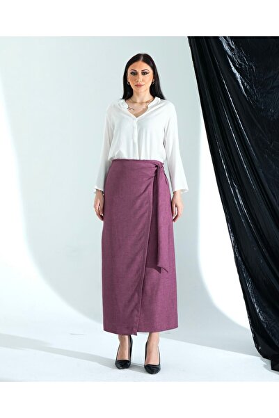 Avakado Плісирована спідниця з підкладкою з суміші льону та бавовни - не прос...