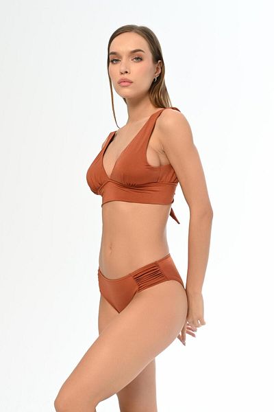 AQUAVİVA Γυναικείο Bralet και Σετ μπικίνι Aquaviva Cinnamon Color - Δαντέλα στην πλάτη