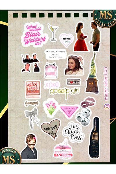 MS Major Selection Gossip Girl Themed Sticker Set - Laptop, Tablet and Phone Dialer