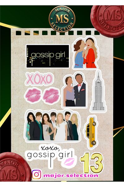MS Major Selection Gossip Girl Themed Sticker Set - Model 2 for Laptop, Tablet, and Phone Agenda and Bullet Journal