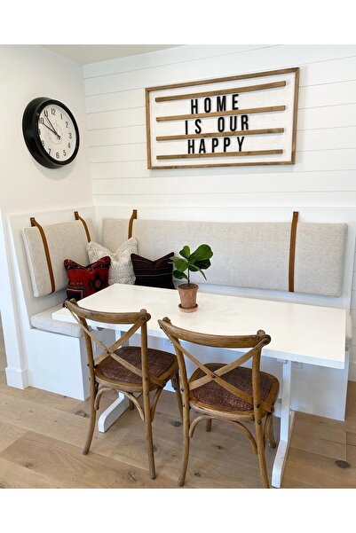 THE SIMPLE STYLE Deri Detaylı Yastık Tutucu 2 ADET - 150cm