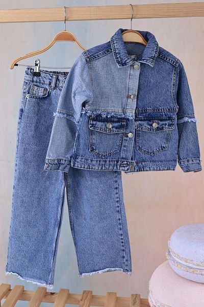 ZARİNA Unisex Kids Jeans Jeans Denim Suit with Jacket
