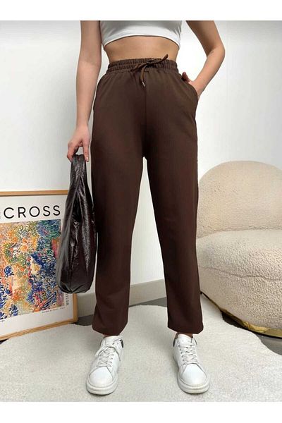 Birru Butik Women's Plus Size Elastic Jogger Sweatpants