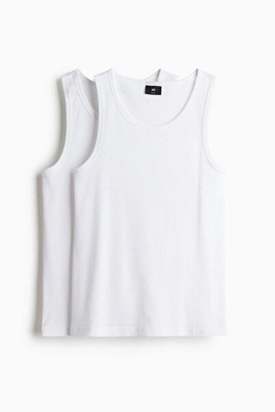 H&M 2-pack Slim Fit ribbed vest tops