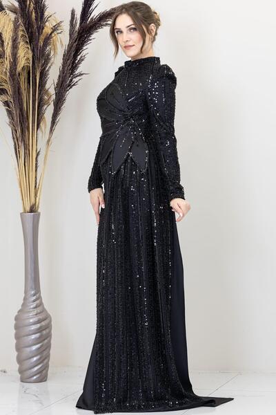 Esilanur Bergüzar Tesettür Abiye Siyah