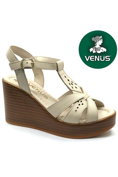 Venüs Μπεζ Ορθοπεδικά Γυναικεία Σανδάλια - Upsa Genuine Leather Comfort