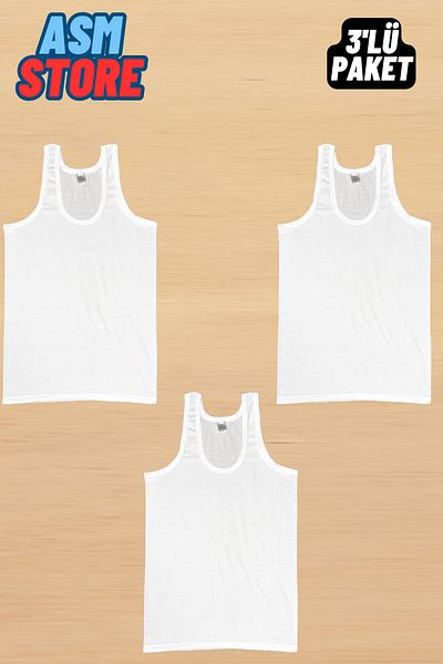 Akpınar 3-Piece Men's Cotton Combed Undershirt - Soft and Breathable
