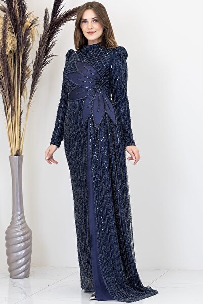 Esilanur Bergüzar Tesettür Abiye Lacivert