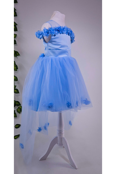 Melis Çocuk Çiçekli Kız Çocuk Abiye Elbise Gelinlik