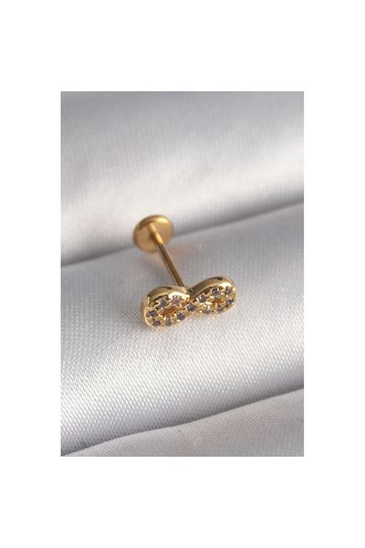 Skygo 316L Steel Gold Color Zircon Stone Infinity Model Tragus Piercing - Tj-Pr1344