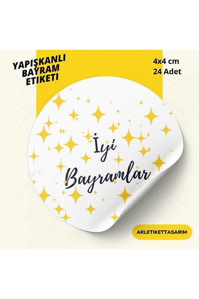 ARLetikettasarım Good Holiday Tag 4X4 cm 24 Pieces -