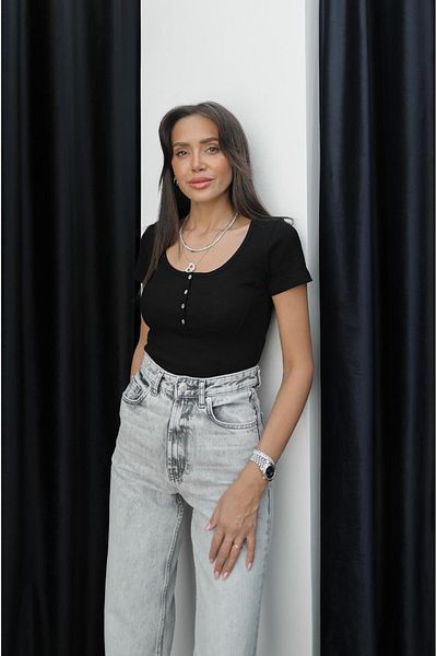 Havoş Tricou negru Nicola cu patru nasturi