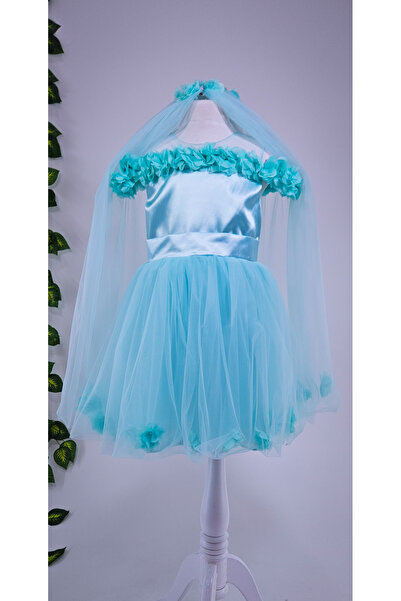 Melis Çocuk Çiçekli Kız Çocuk Abiye Elbise Gelinlik