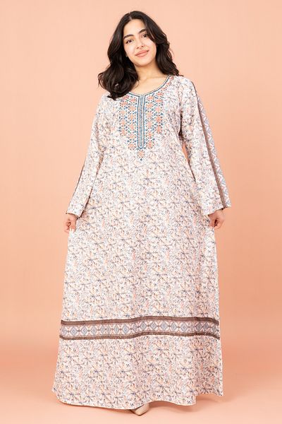 IKKXA Modern Embroidery Jalabiya