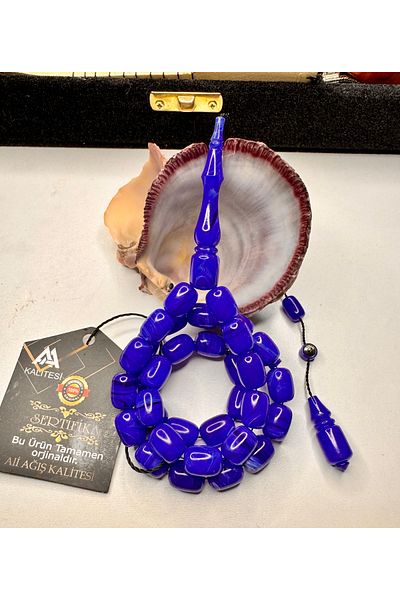 İskenderun Tesbihcilik Ali Ağış Special Series Certified Block Squeeze Amber Rosary