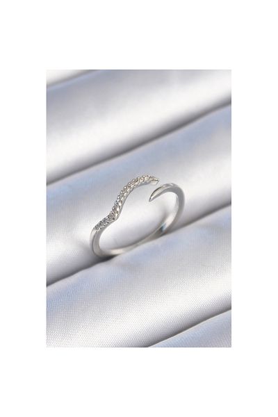 Skygo Brass Silver Color Zircon Stone Women's Ring - Tj-Byk3451
