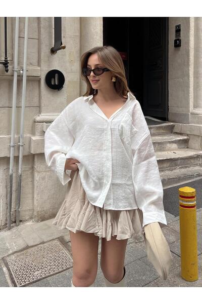 FERZOLAİO Bamboo Oversize White Shirt