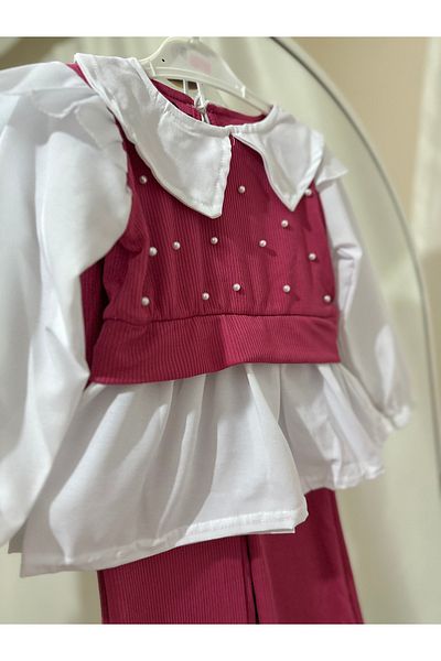 MODA Girl's Pearl Detail Double Suit