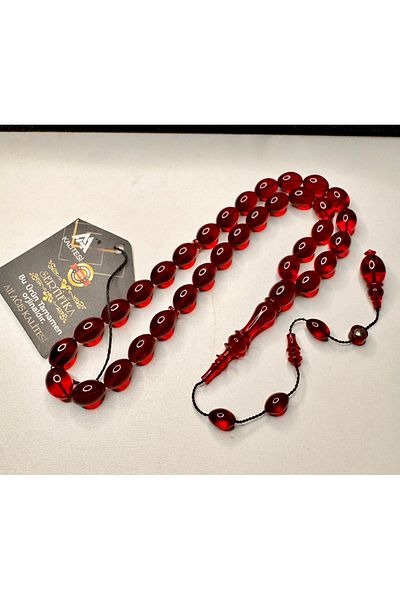 İskenderun Tesbihcilik Ali Ağış Special Series German Formula Block Dice Amber Rosary