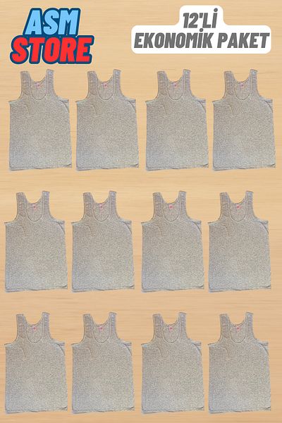 Akpınar 12 Pack Advantageous Men's Combed Cotton Undershirts - Long Lasting and Durable