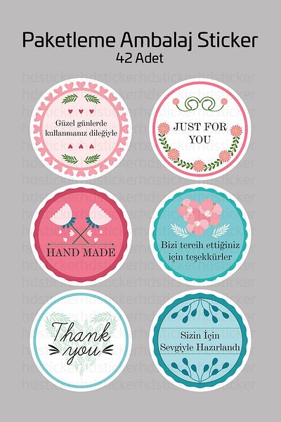 hdsticker مجموعة ملصقات شكر مكونة من 42 قطعة مصنوعة يدويًا وملصقات تغليف فقط من أجلك