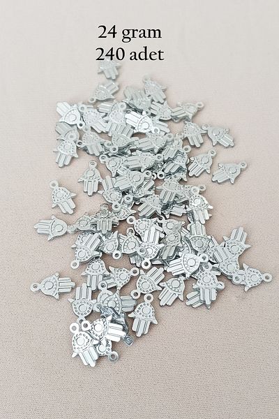 Mu Art Oya Evening Dress Bracelet Necklace Plexi Metallic Plastic Sequins Silver Color 24 Grams 240 Pieces - Bnc586