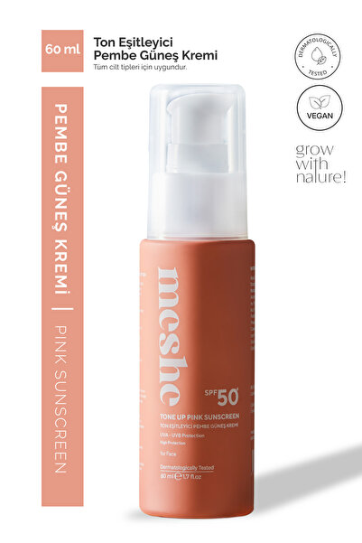 Meshe Leke Karşıtı Ton Eşitleyici Spf 50 Pembe Renkli Güneş Kremi Glutatyon, ...