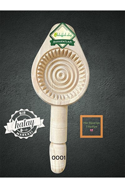 ABDULLAH DAĞ Hatay Yöresinden Doğal Ahşap Tahta Pasta Kömbe Kerebiç Kalıbı 0001