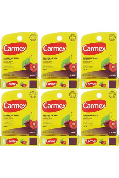 Carmex Fresh Cherry Lip Balm Stick Sunscreen SPF15 4.25g X 3