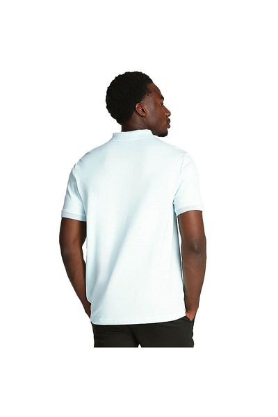 Calvin Klein Men's Polo Neck Button Closure Calvin Klein Written Turquoise Polo Neck T-Shirt K10K 114141 -Chj