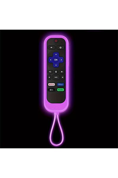 Choice جراب واقٍ أرجواني مناسب لجهاز التحكم عن بعد للتلفزيون Roku Tcl Express Rc280 Rcal7r غطاء سيليكون مقاوم للغبار