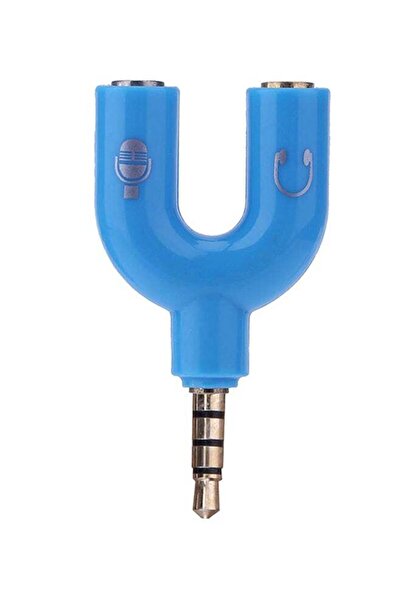 Generic محول سماعة رأس ستيريو بمقبس صوت 3.5 ملم، مقسم على شكل حرف U ثنائي الا...