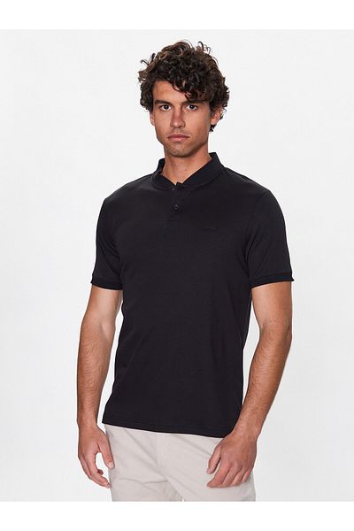 Calvin Klein Férfi póló nyakú, normál szabású fekete ujjú fekete póló K10K 111201 -BEH
