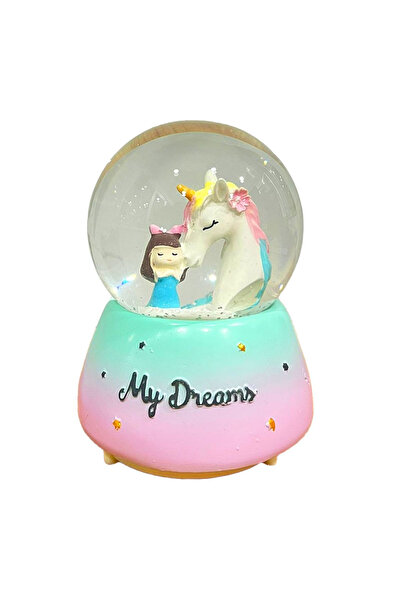 Genel Markalar UNİCORN TEMALI KAR KÜRESİ KÜÇÜK MY DREAMS SESLİ IŞIKLI