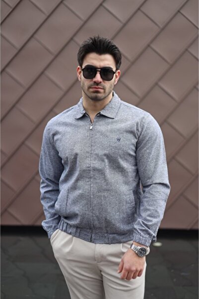 Butik eyesof Ανδρικό μπουφάν από βαμβακερό λινό ύφασμα