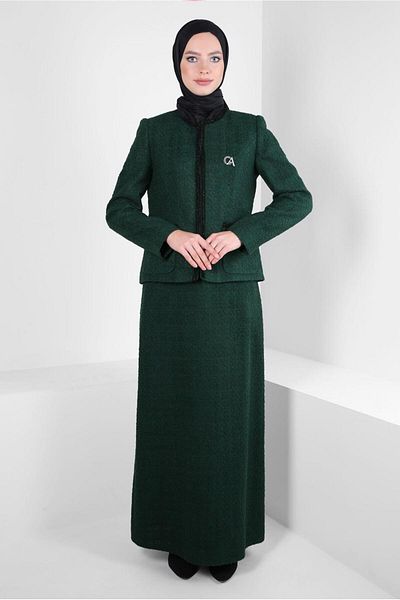 Alvina Σετ Tweed με Λεπτομέρεια Καρφίτσας και Φούστα 30403