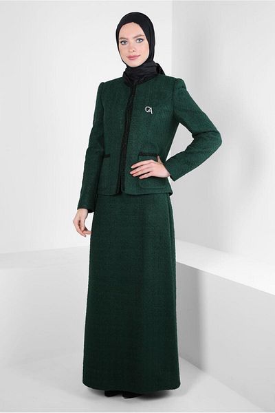Alvina Σετ Tweed με Λεπτομέρεια Καρφίτσας και Φούστα 30403