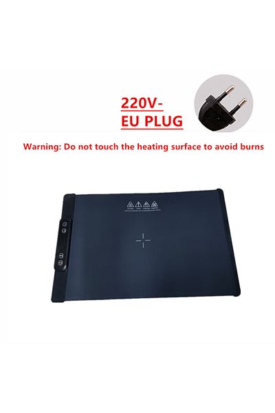 Choice Black 220V EU PLUG Fast Heating Food Electric Warming Tray Foldable Food Warmer Plate with Adjustabl