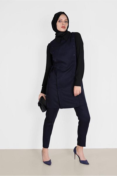 Alvina SET DE PANTALONI DUBLI BELDEN CU BUTONI DETALIATI 42187