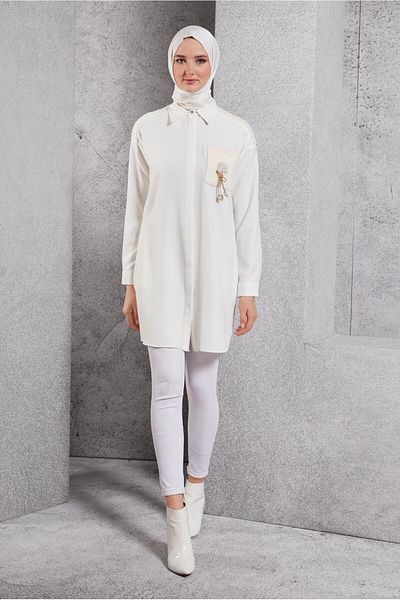 Alvina Teseture Tunic with Brosch Detail 45148