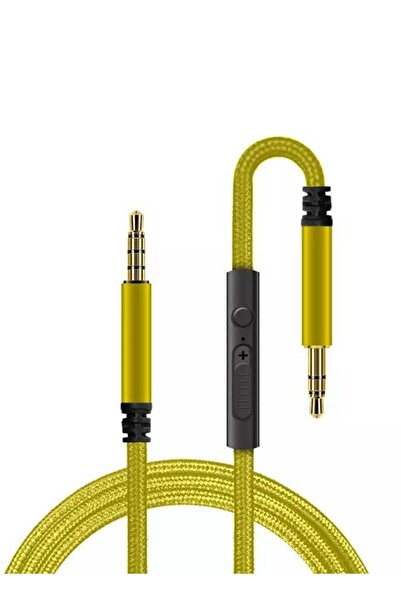 Generic كابل AUX مع ميكروفون للتحكم في مستوى الصوت 1.2 متر أصفر