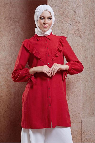 Alvina Tunic 44585 - Ruffle Detailed