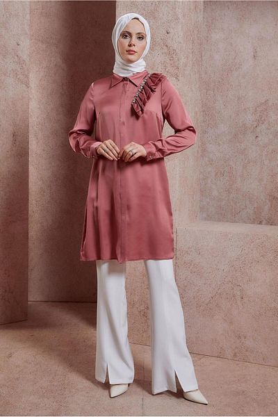 Alvina RIFFIR DETAILED SATIN TUNIC 43868