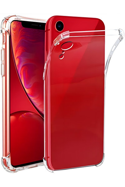 Fibaks Apple iPhone XR Kılıf Antishock Darbe Emici Kamera Korumalı Yumuşak Esnek Şeffaf Silikon Kapak