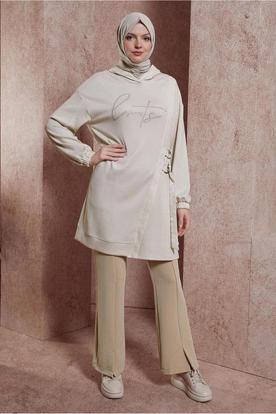 Alvina 44516 Model Stone Printed Tracksuit Tunic