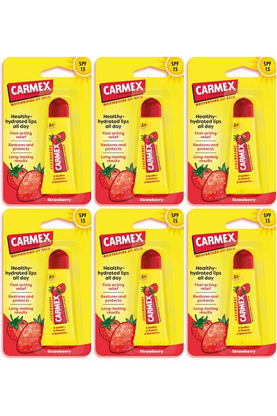 Carmex Strawberry Lip Balm Stick 4.25 GM X 6