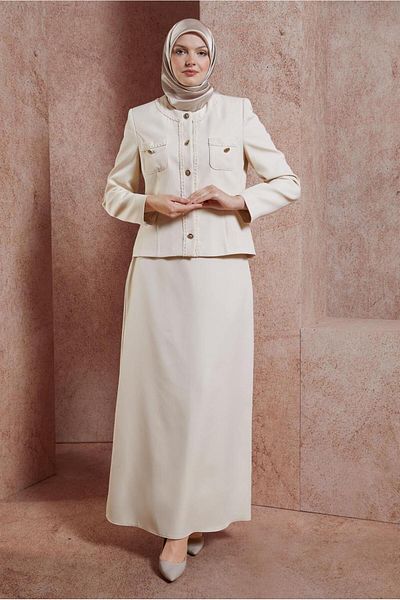 Alvina 30427 Model Buttoned Skirt Suit
