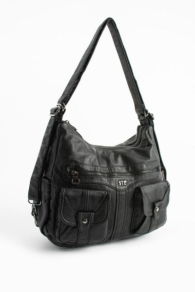 yuzuco Faux Leather Backpack Black (Model: 571-13-10B)